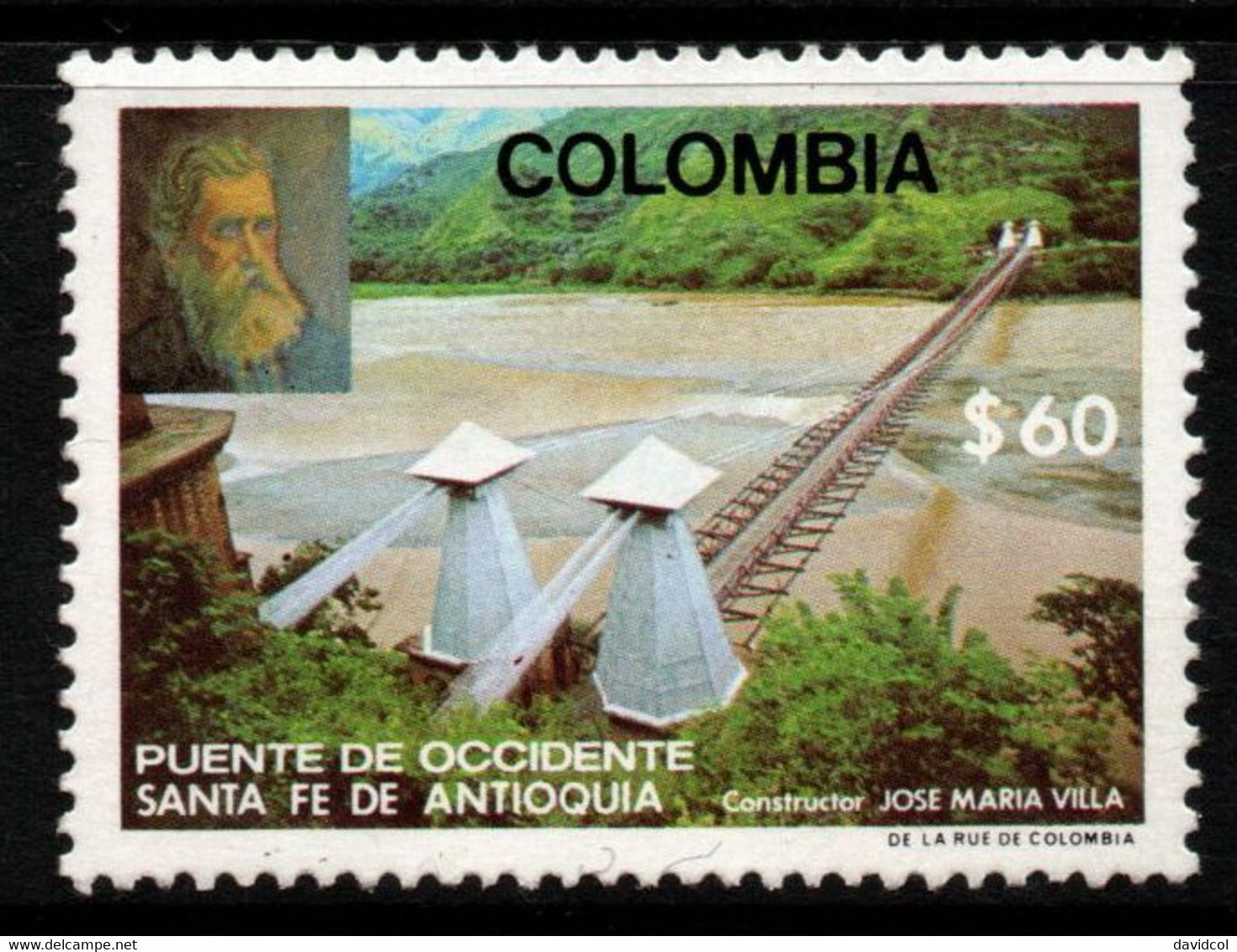 13- KOLUMBIEN - 1981- MI#:1526- MNH- WESTERN BRIDGE, SANTA FE DE ANTIOQUIA - Colombia