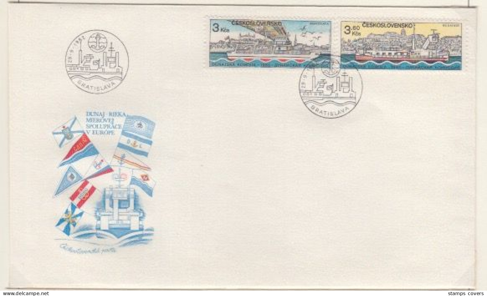 CESKOSLOVENSKO FDC MICHEL 2679/80 Danube - FDC