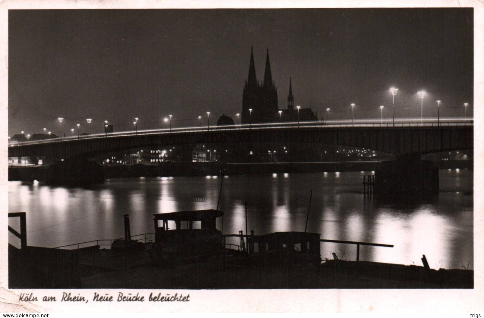 Köln Am Rhein - Neue Brücke Beleuchtet - Köln