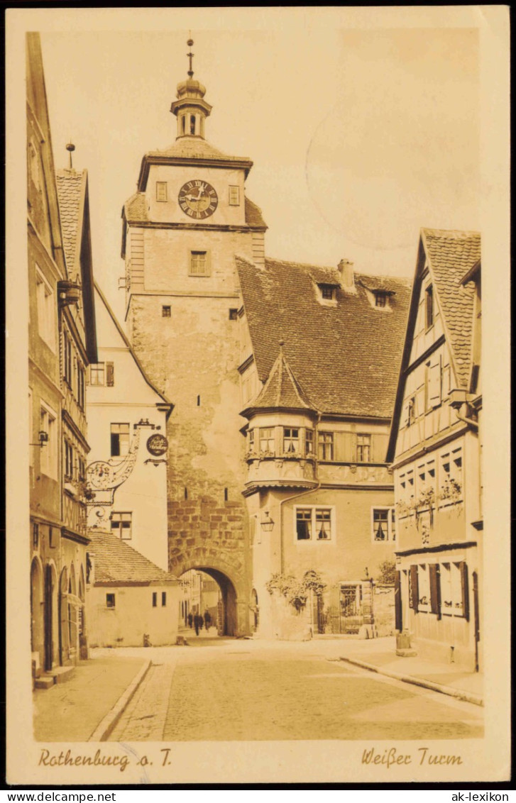 Ansichtskarte Rothenburg Ob Der Tauber Weißer Turm - Straße 1950 - Rothenburg O. D. Tauber