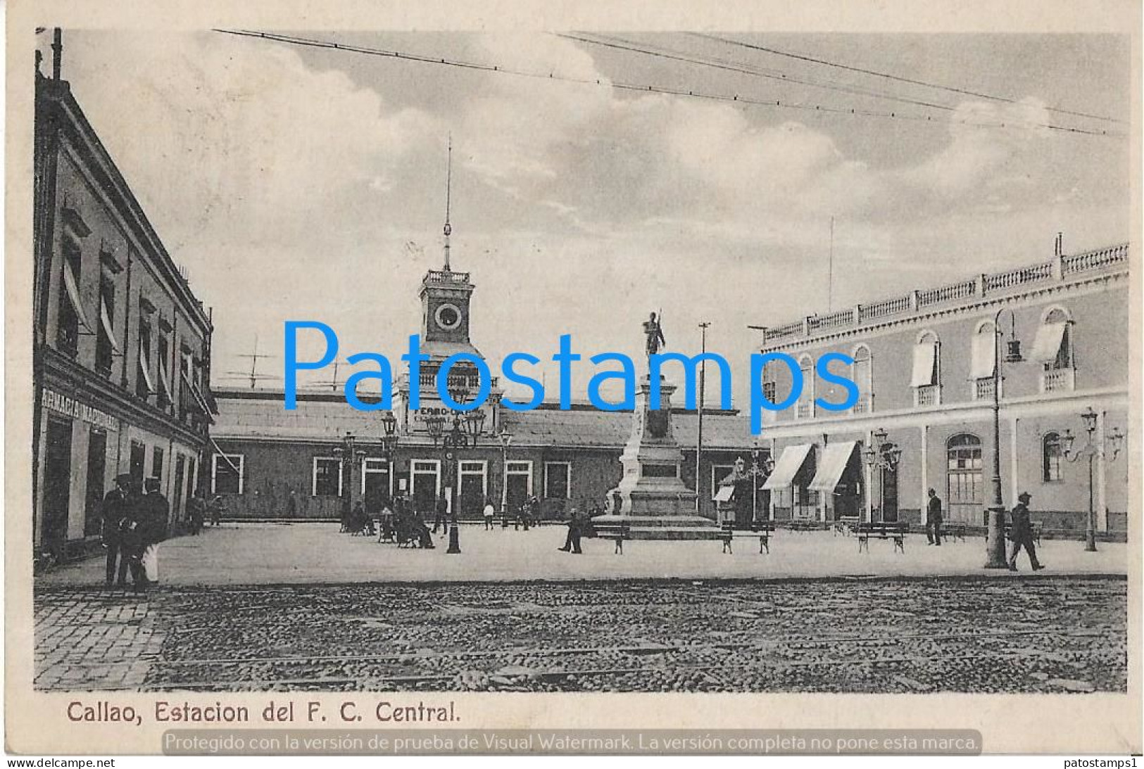 226176 PERU CALLAO STATION TRAIN ESTACION DE TREN CENTRAL CIRCULATED TO ARGENTINA POSTCARD - Peru