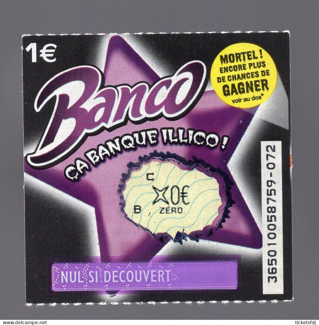 Grattage FDJ - Tickets BANCO Au Choix (36501) FRANCAISE DES JEUX - Billetes De Lotería