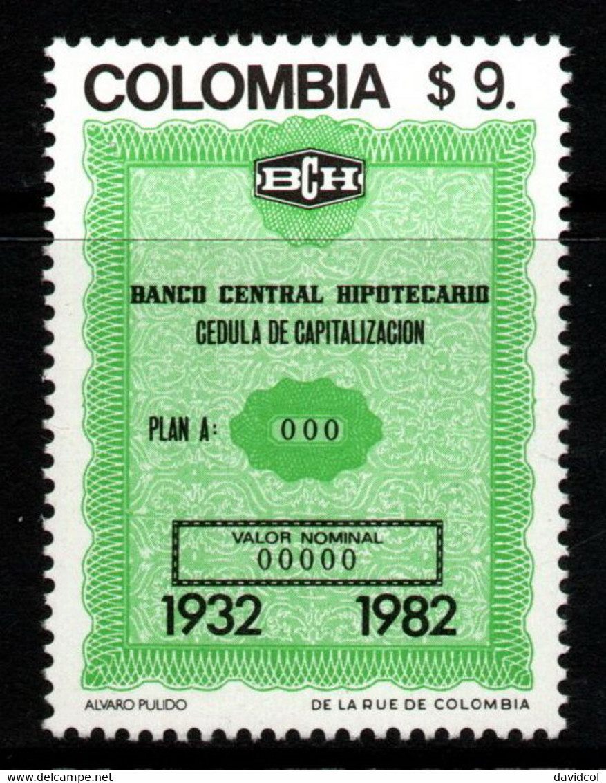 12- KOLUMBIEN - 1982- MI#:1578- MNH- CENTRAL MORTGAGE BANK - Colombie