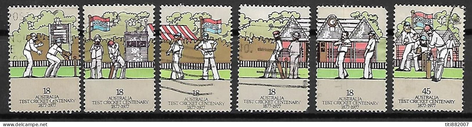 AUSTRALIE   -  1977 .   Cricket   Série  Complète. - Used Stamps