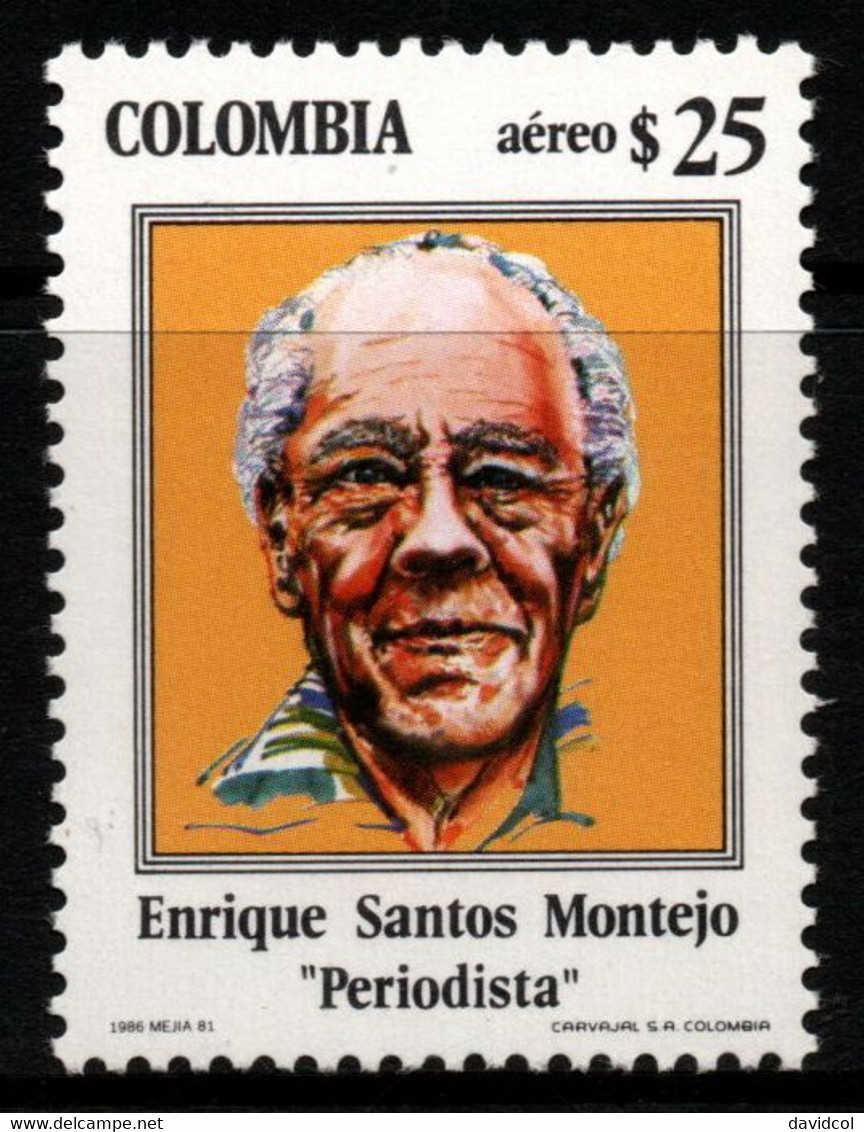 17- KOLUMBIEN - 1986 - MI#:1665 -MNH- ENRIQUE SANTOS MONTEJO, JOURNALIST - Colombie