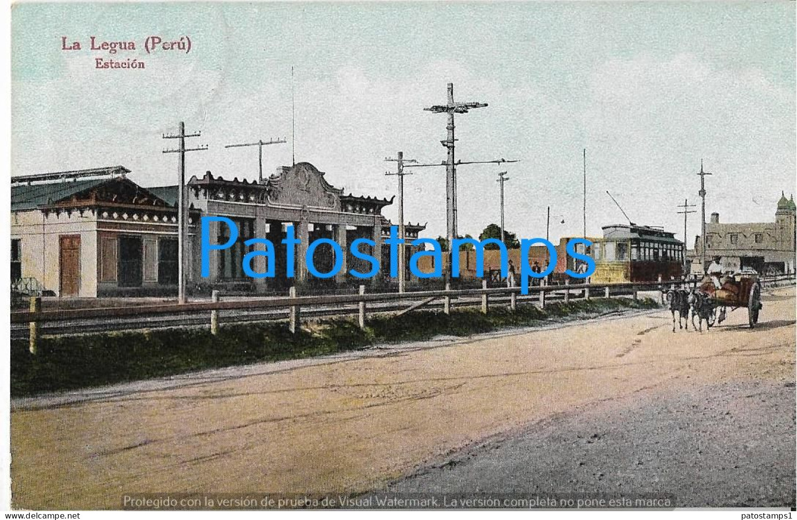 226179 PERU LIMA LA LEGUA STATION TRAIN ESTACION DE TREN CIRCULATED TO ARGENTINA POSTCARD - Perù