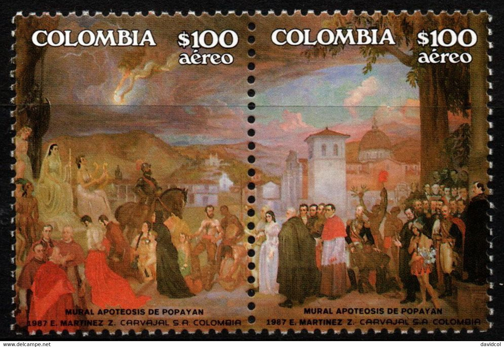 01- KOLUMBIEN - 1987 - MI#: 1694-1695 - MNH- POPAYAN CITY, 450 YEARS - Kolumbien