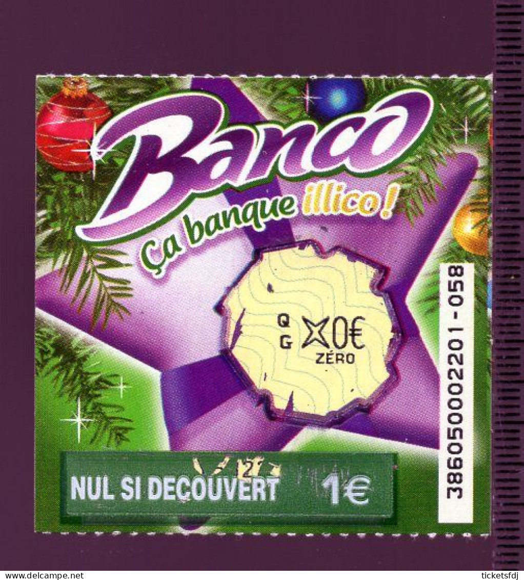 grattage FDJ - tickets BANCO au choix (38601-38602-38604-38605) FRANCAISE DES JEUX
