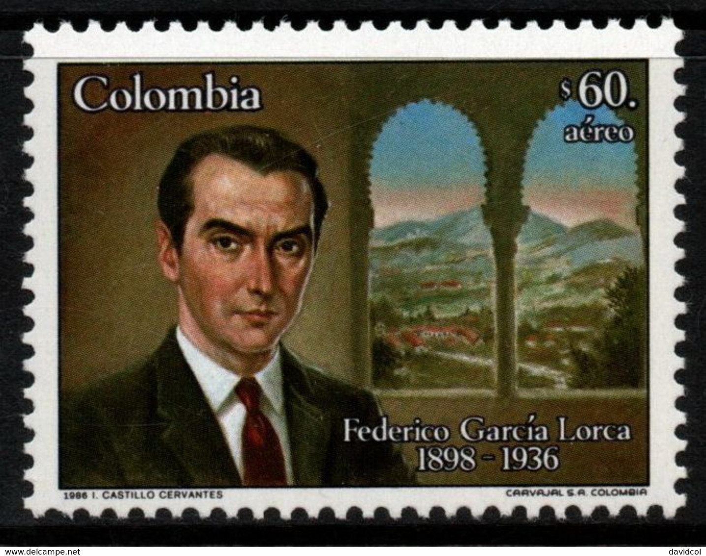 08- KOLUMBIEN - 1986 - MI#:1688 -MNH- FEDERIDO GARCIA LORCA - Kolumbien