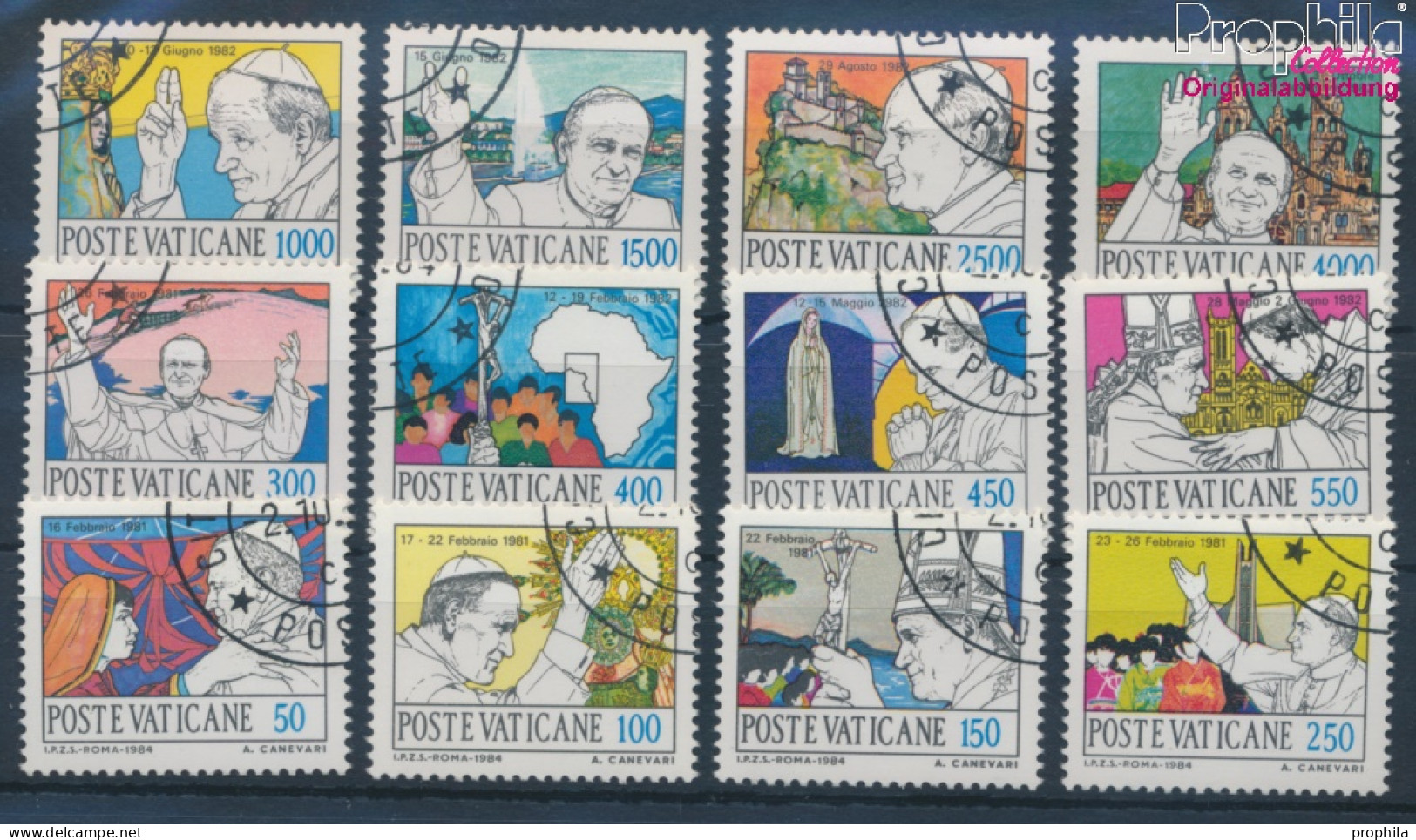 Vatikanstadt 852-863 (kompl.Ausgabe) Gestempelt 1984 Papstreisen (10352190 - Oblitérés