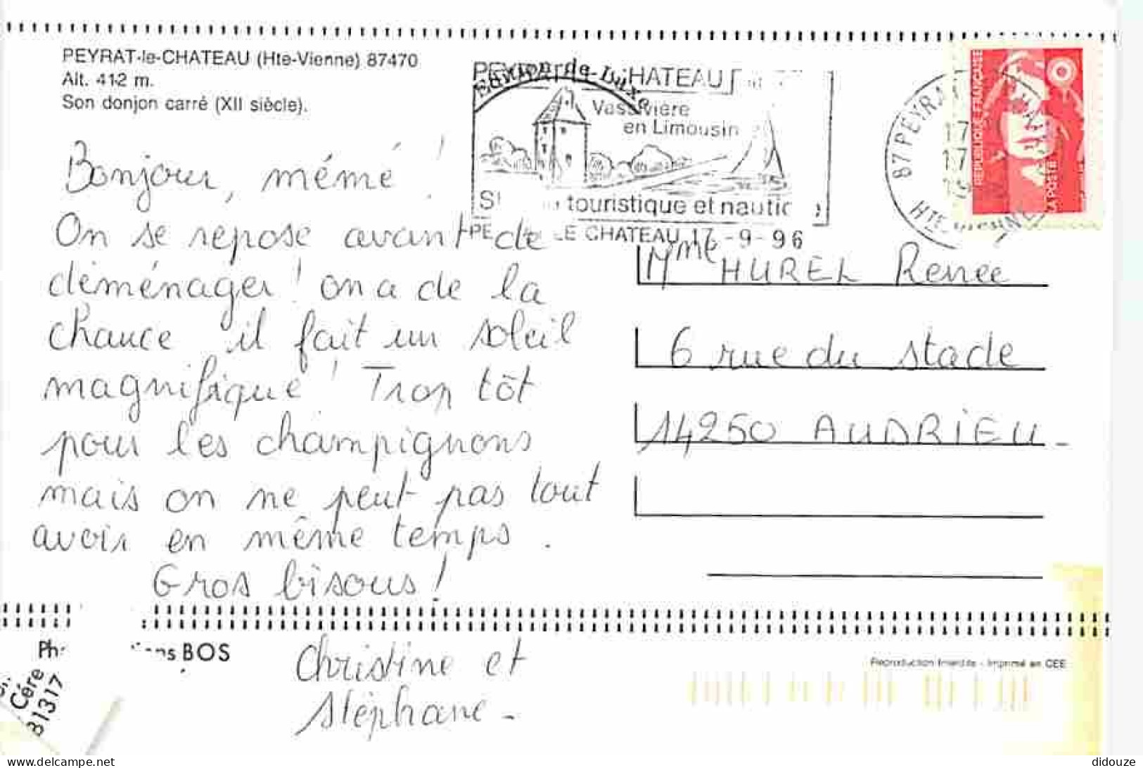 87 - Peyrat Le Château - Le Donjon Carré - Flamme Postale - CPM - Voir Scans Recto-Verso - Autres & Non Classés