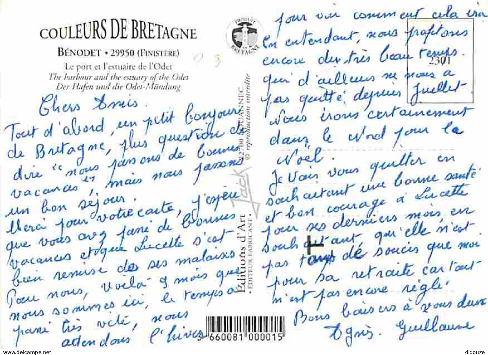 29 - Bénodet - Le Port - L'estuaire De L'Odet - Voir Scans Recto Verso  - Bénodet