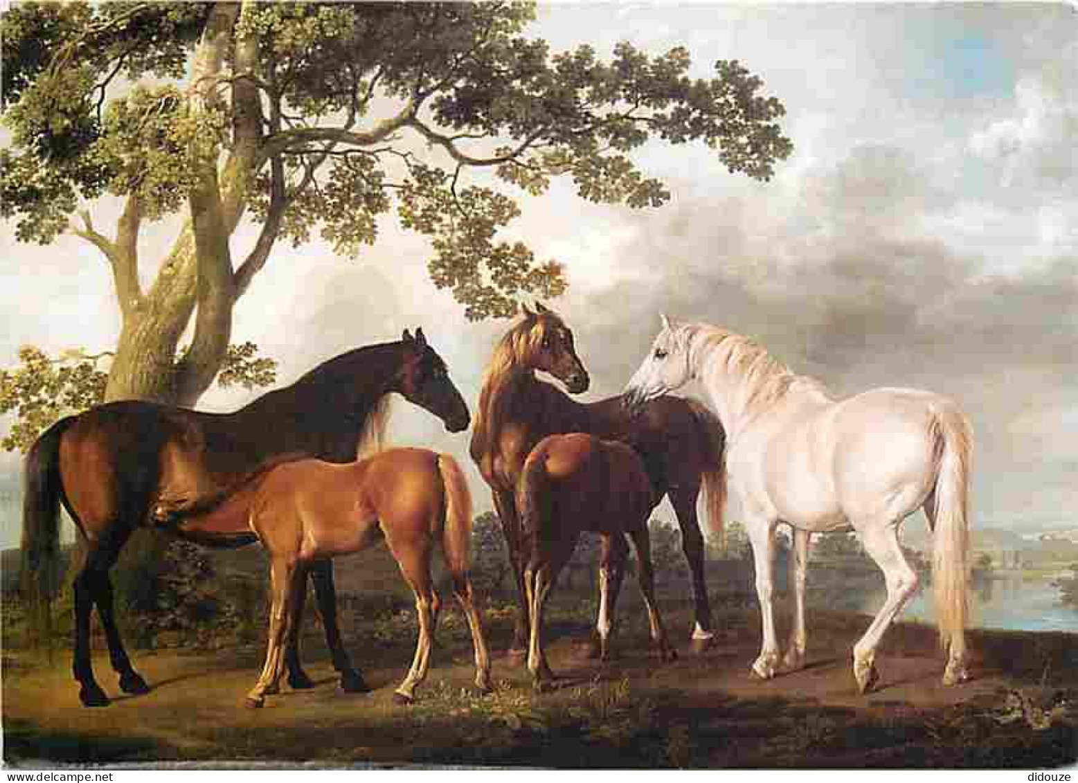 Animaux - Chevaux - George Stubbs - Mare And Foals In A River Landscape - Art - Tableau - Peinture - CPM - Voir Scans Re - Chevaux