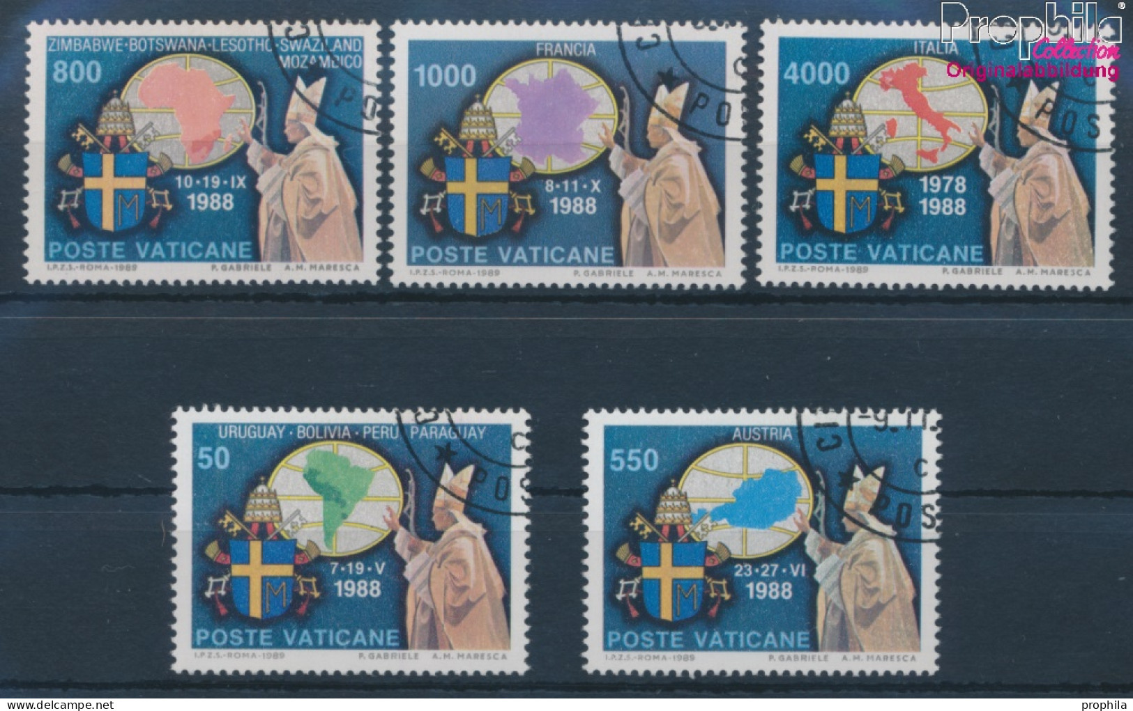 Vatikanstadt 988-992 (kompl.Ausgabe) Gestempelt 1989 Papstreisen (10352220 - Used Stamps