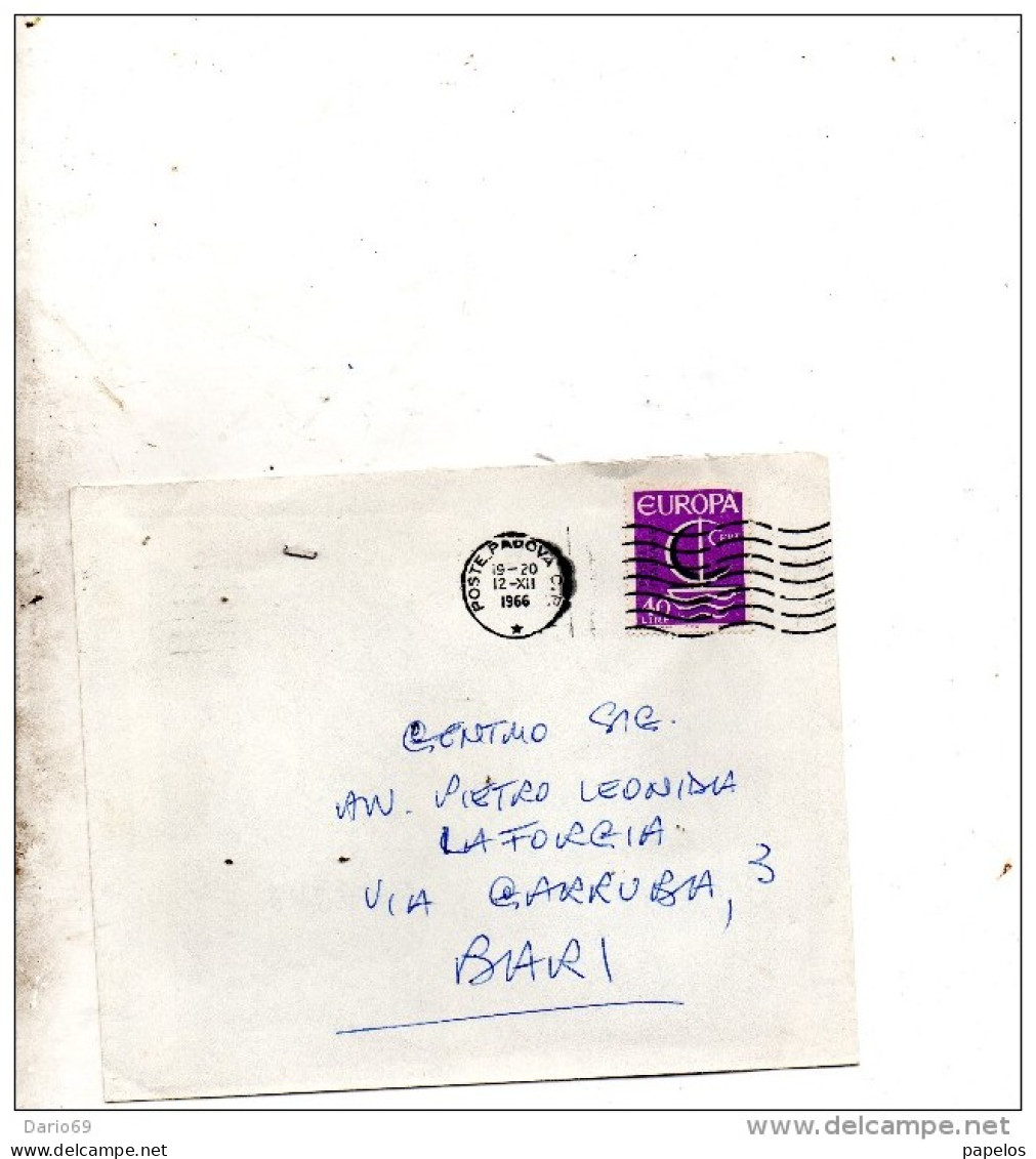 1966 LETTERA CON ANNULLO PADOVA - 1961-70: Poststempel