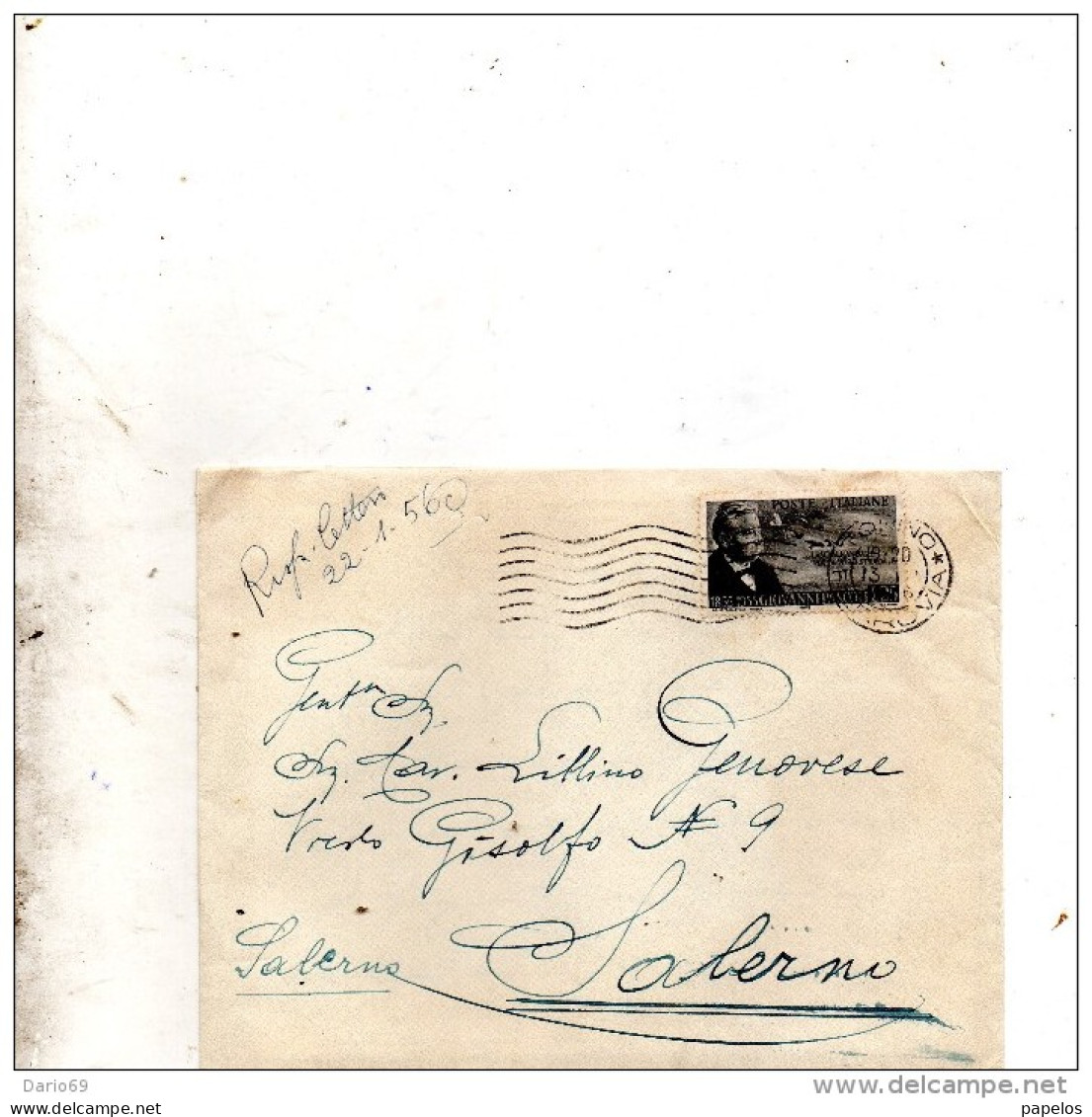 1956  LETTERA CON ANNULLO TORINO - 1946-60: Poststempel