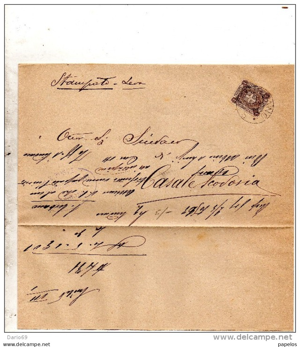 1901  LETTERA CON ANNULLO  S. URBANO  PADOVA - Marcophilie