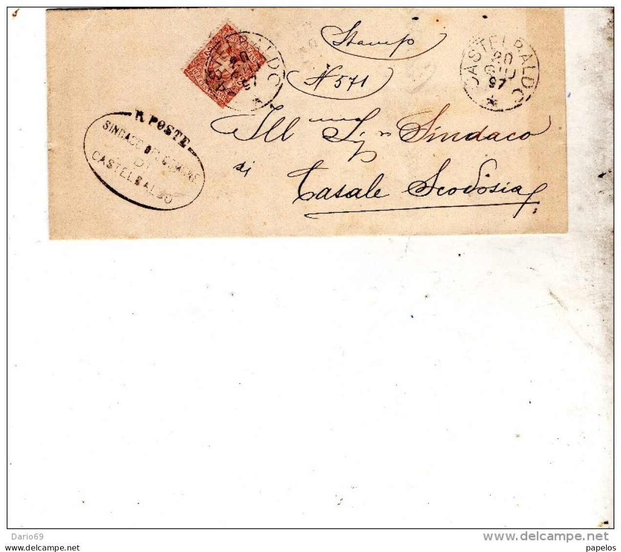 1897  LETTERA CON ANNULLO CASTELBALDO PADOVA - Poststempel