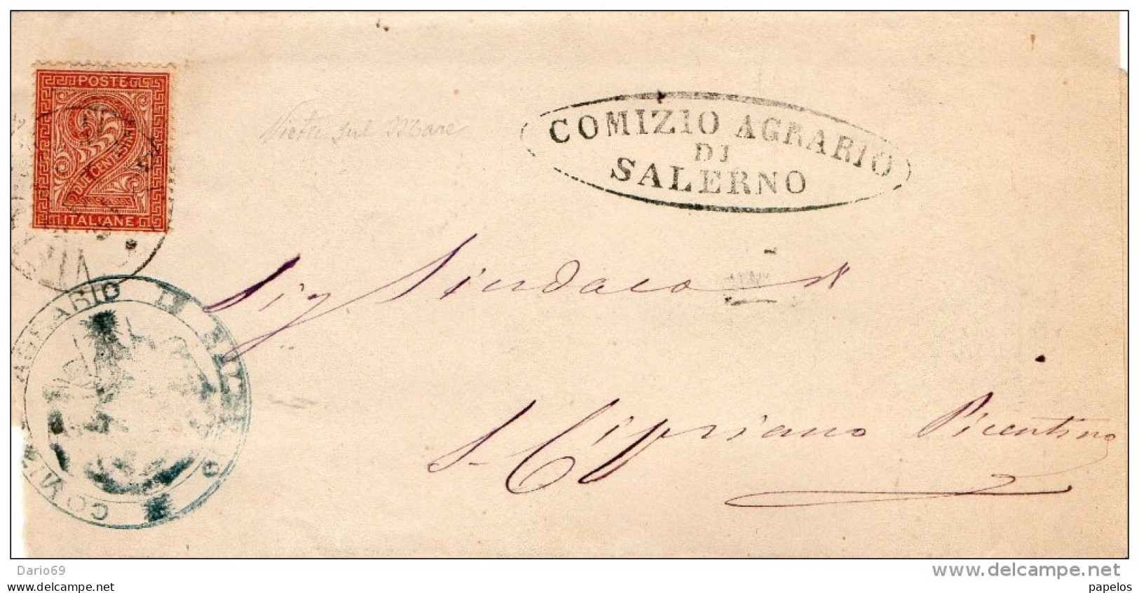 1881   LETTERA CON ANNULLO  VIETRI SUL MARE SALERNO - Poststempel