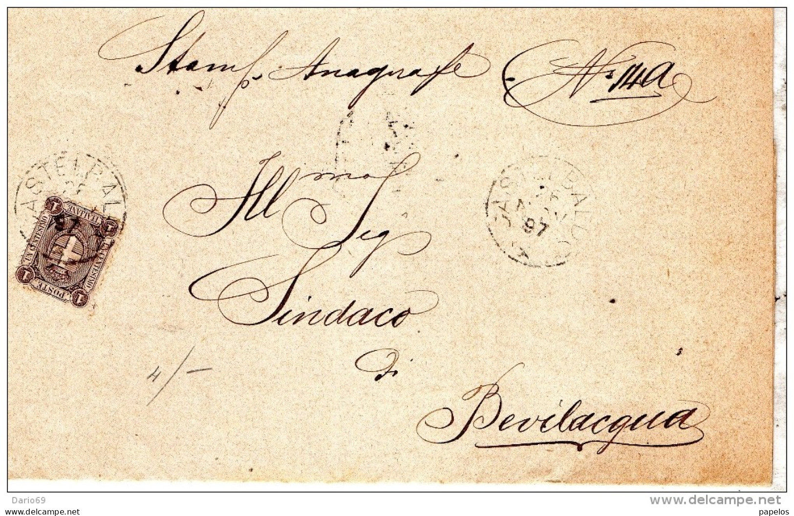 1897  LETTERA CON ANNULLO CASTELBALDO PADOVA - Poststempel