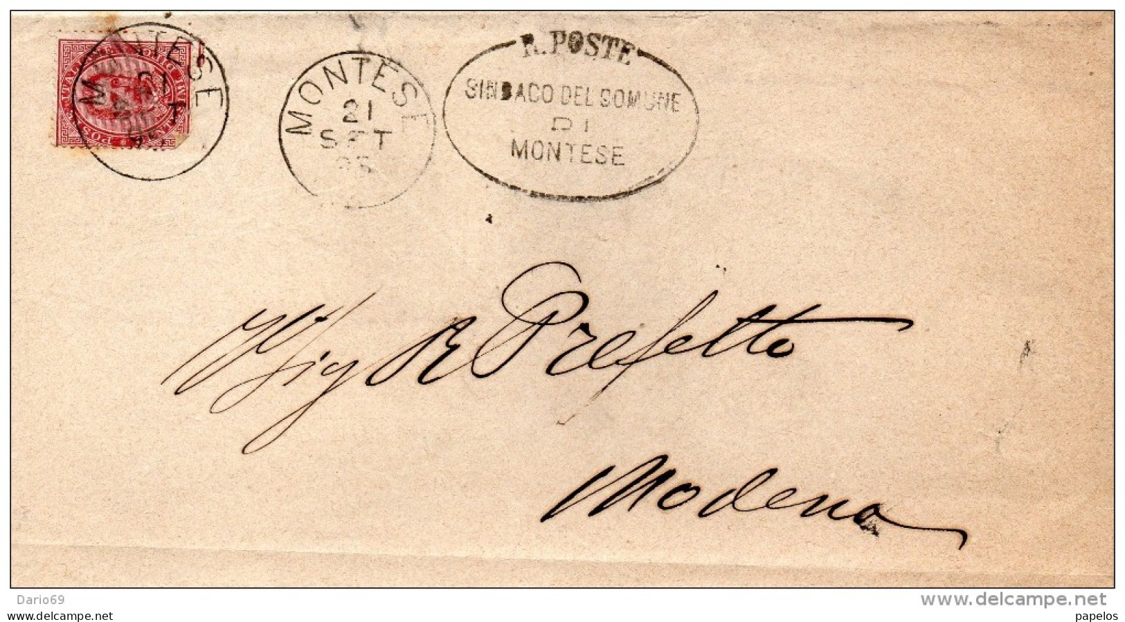 1895 LETTERA CON ANNULLO MONTESE MODENA - Poststempel