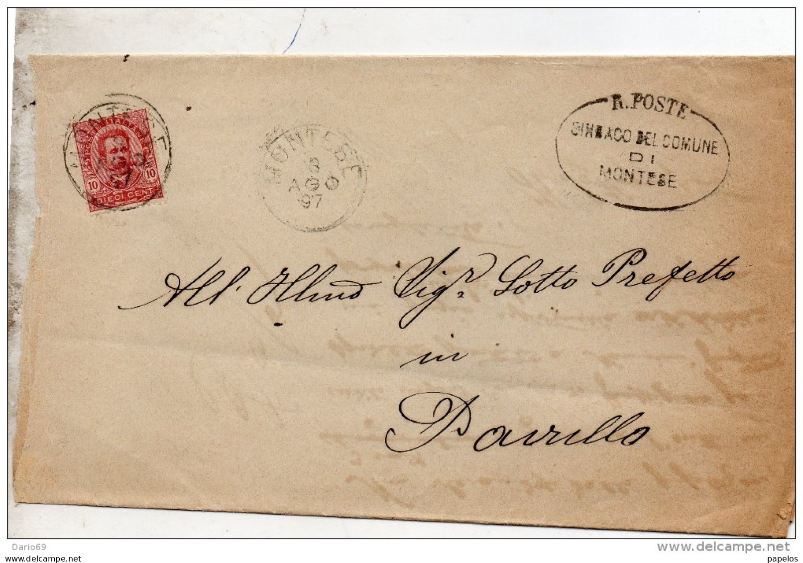 1897   LETTERA CON ANNULLO MONTESE MODENA - Poststempel