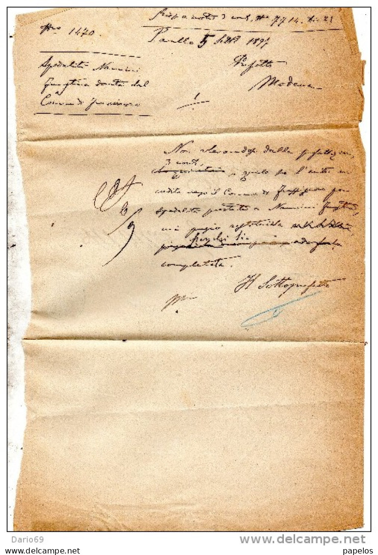1897   LETTERA CON ANNULLO MONTESE MODENA - Poststempel