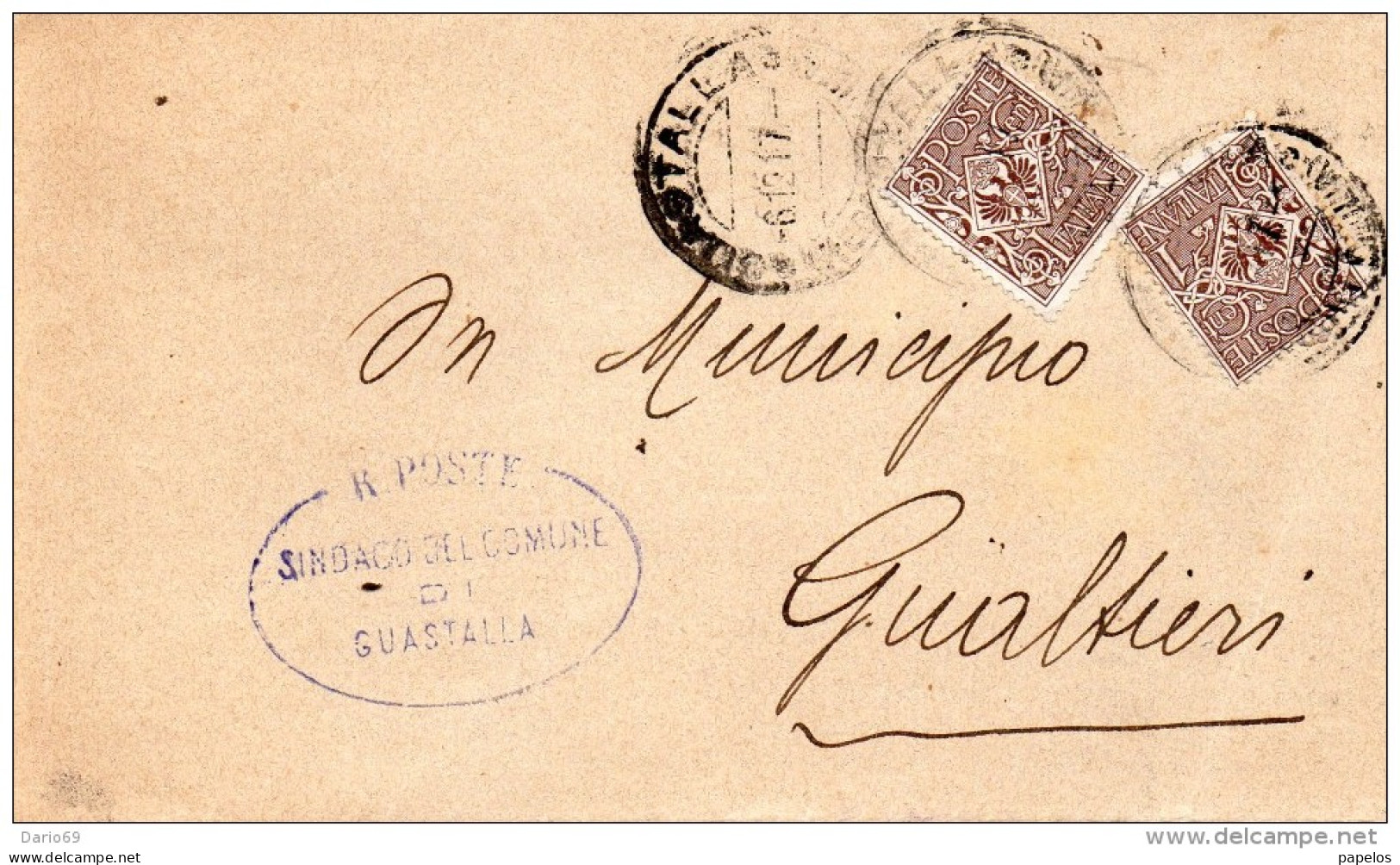 1917 LETTERA CON ANNULLO GUASTALLA REGGIO EMILIA - Marcophilie