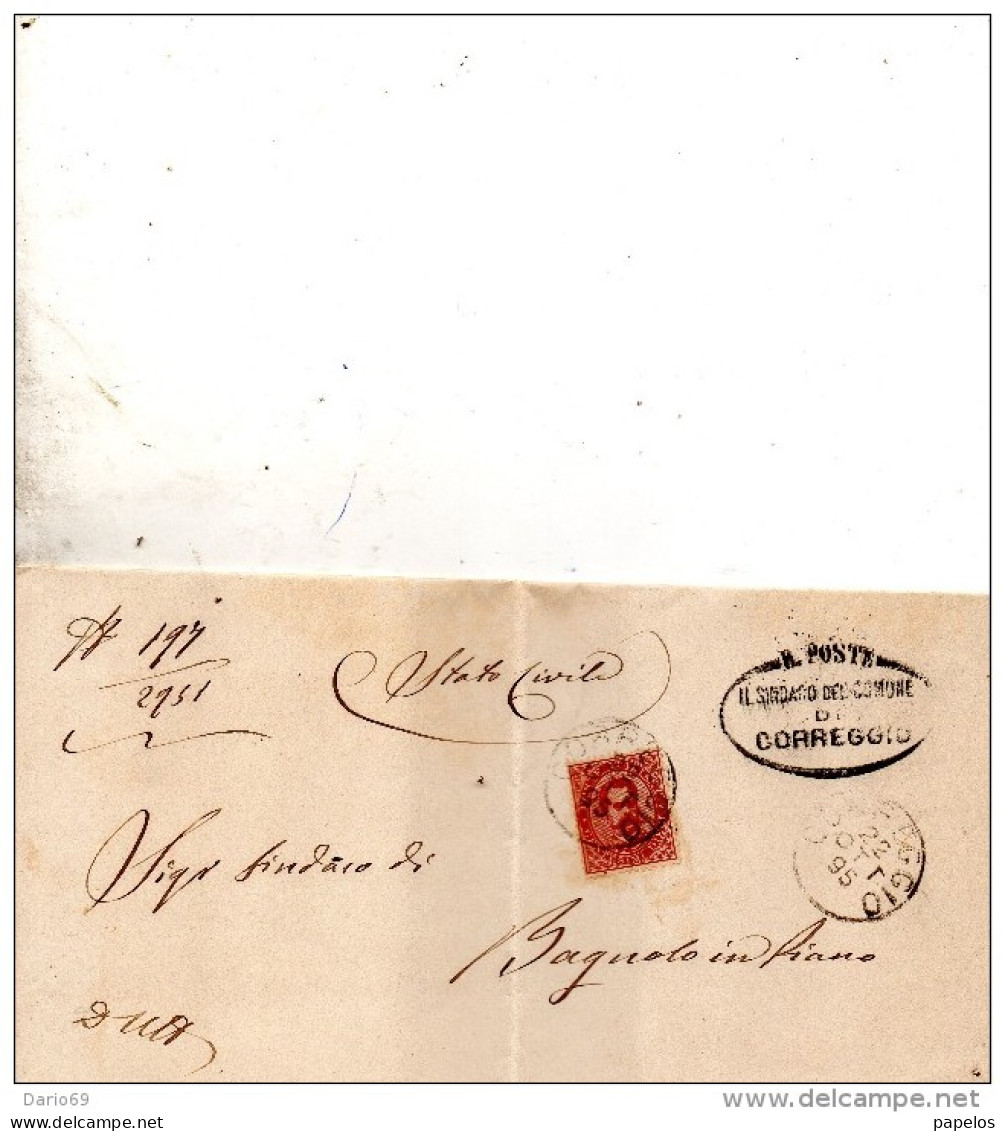 1895  LETTERA CON ANNULLO  CORREGGIO - Poststempel