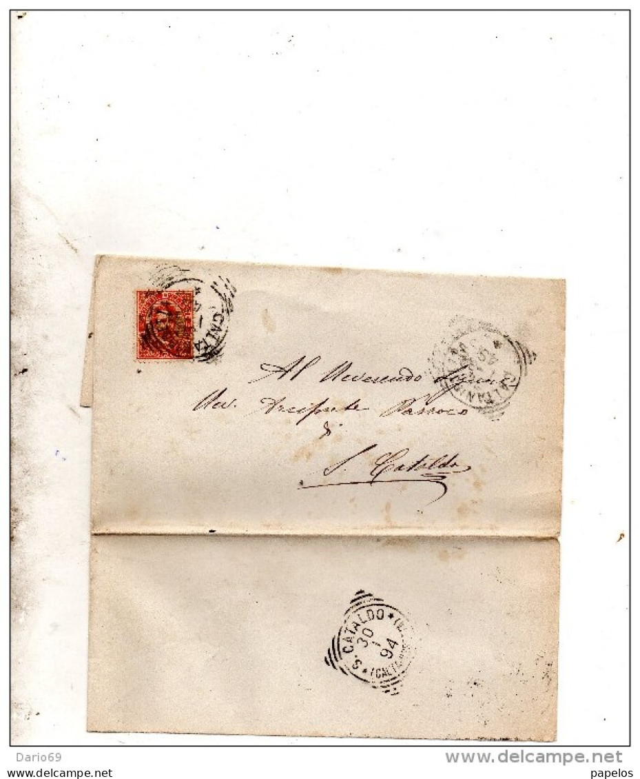 1894   LETTERA CON ANNULLO  S, CATALDO CALTANISSETTA - Poststempel