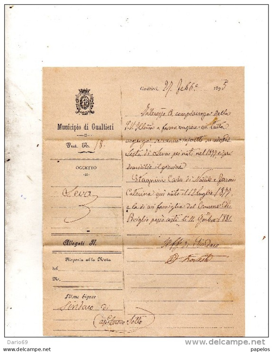 1895  LETTERA CON ANNULLO CASTELNUOVO DI SOTTO  REGGIO EMILIA - Marcophilie