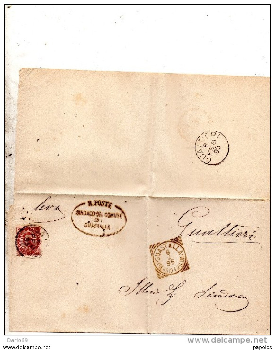1895   LETTERA CON ANNULLO  GUASTALLA REGGIO EMILIA + GUALTIERI - Poststempel