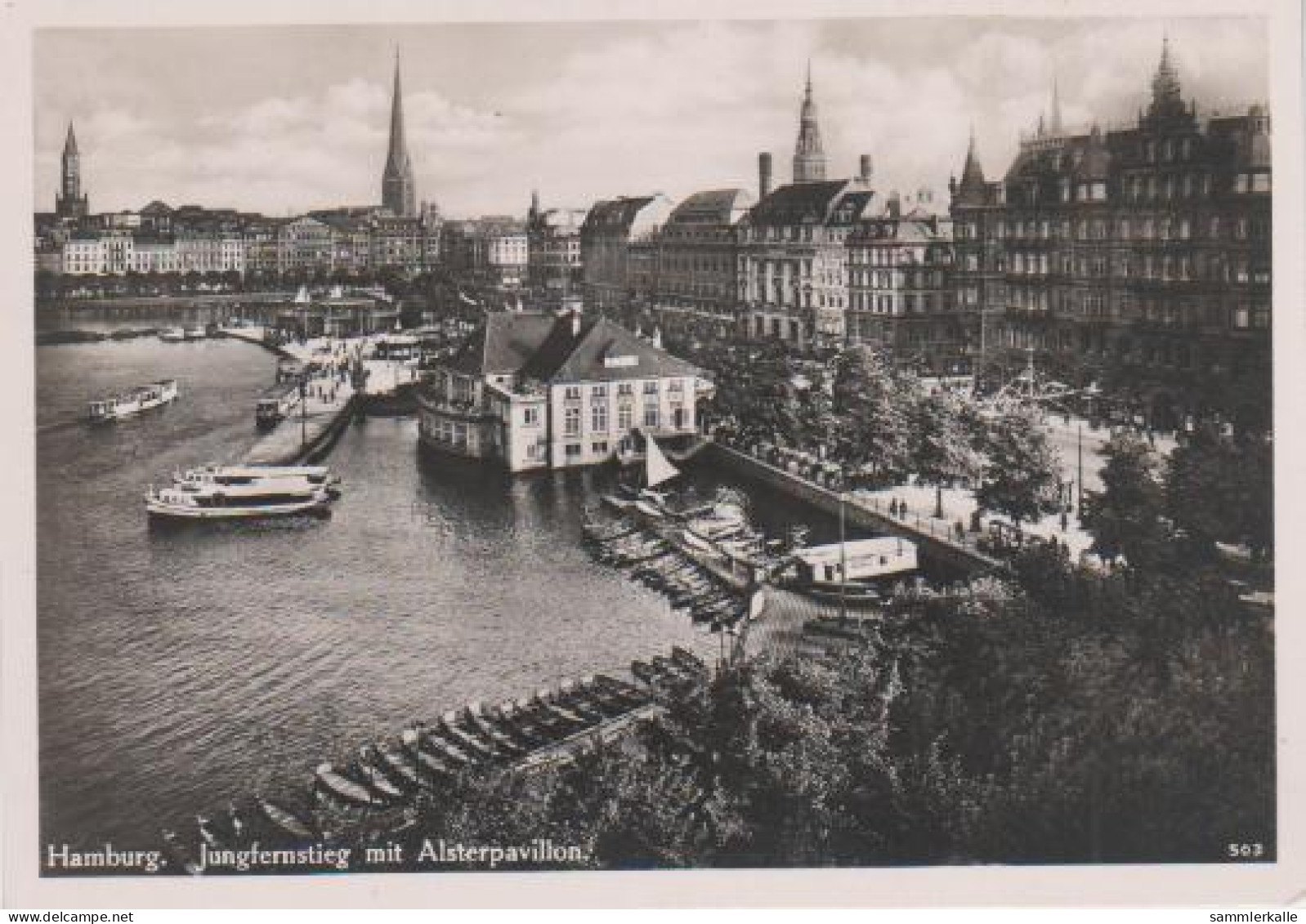 6734 - Hamburg - Jungfernstieg Und Alsterpavillon - Ca. 1955 - Otros & Sin Clasificación