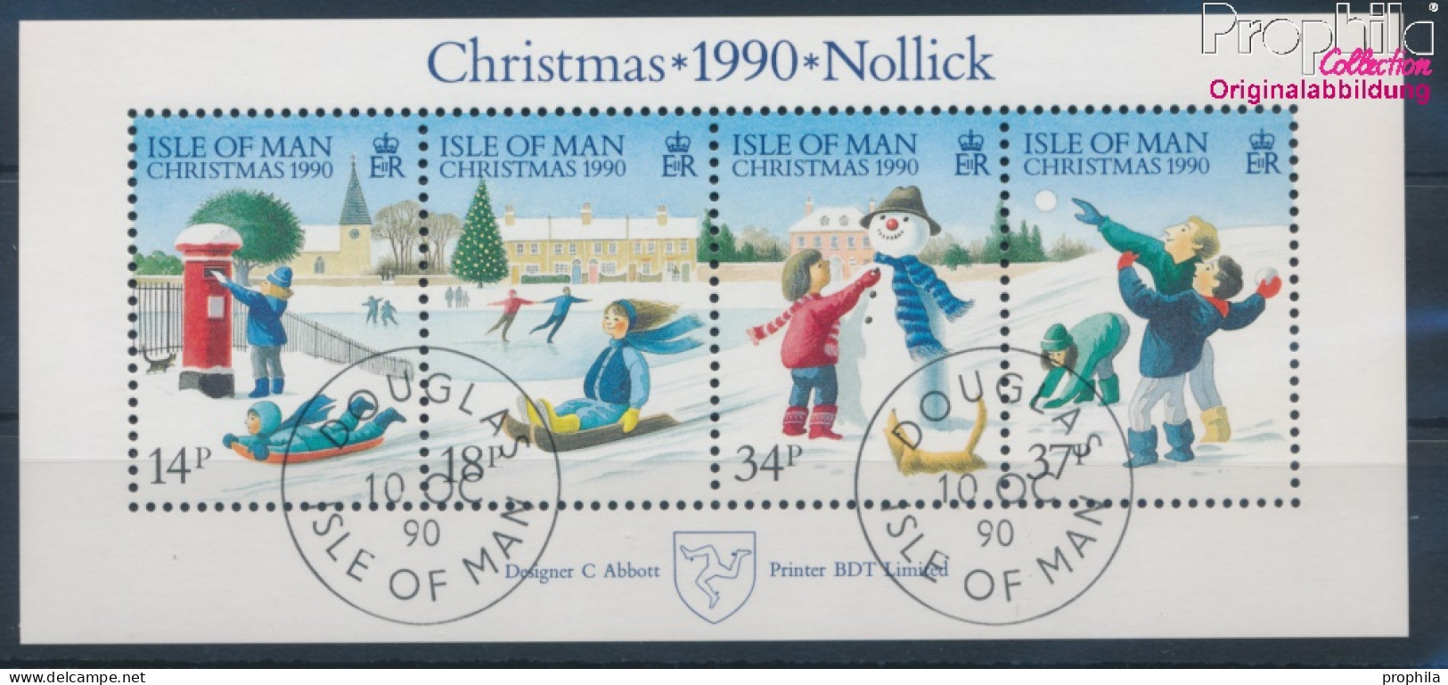 GB - Isle Of Man Block14 (kompl.Ausg.) Gestempelt 1990 Weihnachten (10343817 - Man (Insel)