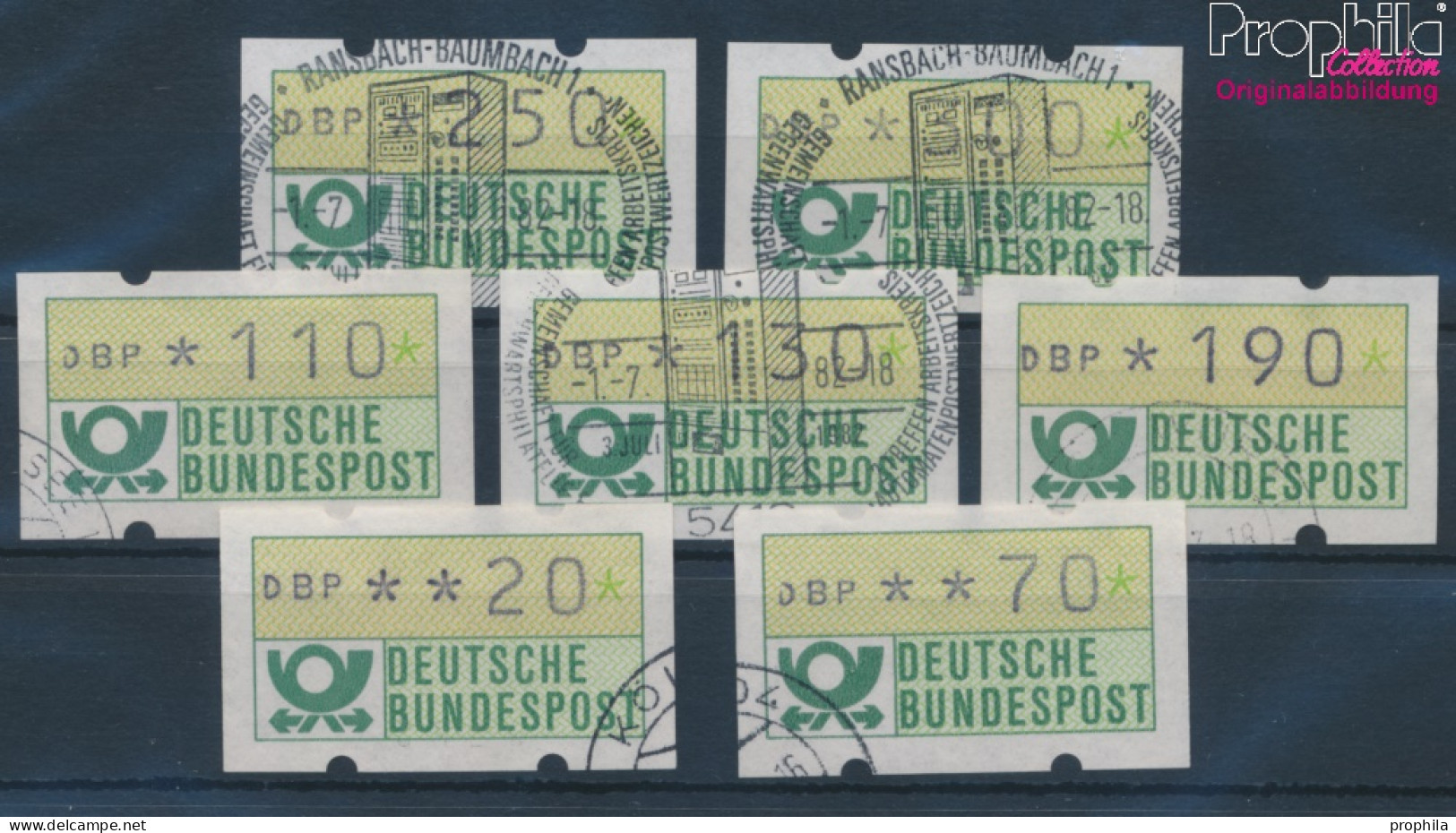 BRD ATM1, Satz 2 Komplett (20,70,110,130,190,250,300) Gestempelt 1982 Automatenmarken (10351899 - Oblitérés