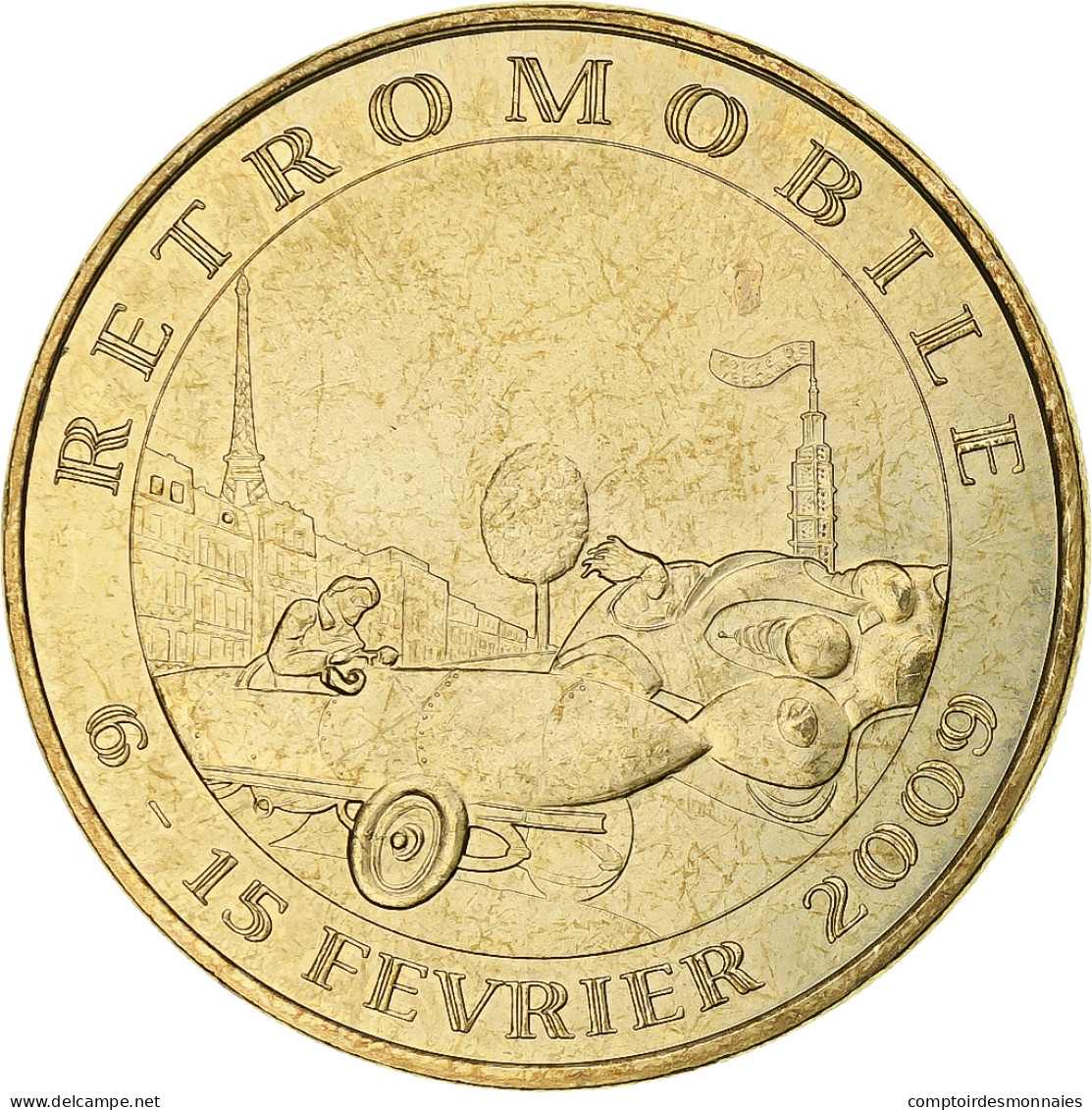 France, Tourist Token, Rétromobile, 2009, MDP, Or Nordique, SUP+ - Autres & Non Classés