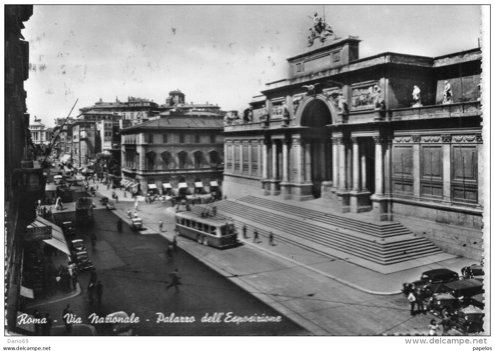 1959 CARTOLINA CON ANNULLO ROMA  + TARGHETTA VISITATE L'ITALIA  JOLLY HOTELS - 1946-60: Marcophilie