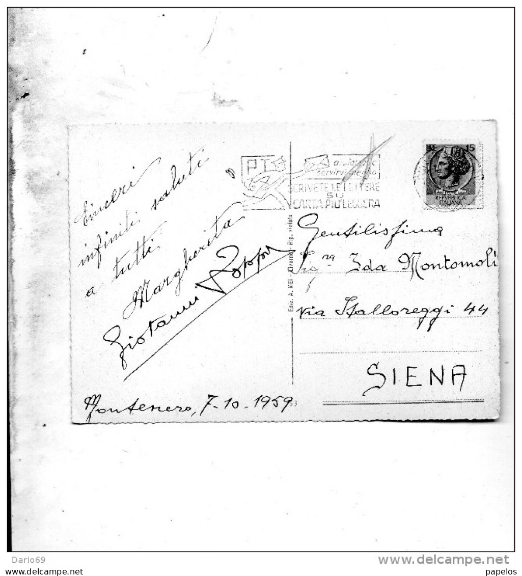 1959 CARTOLINA LIVORNO SANTUARIO  DI MONTENERO - Livorno