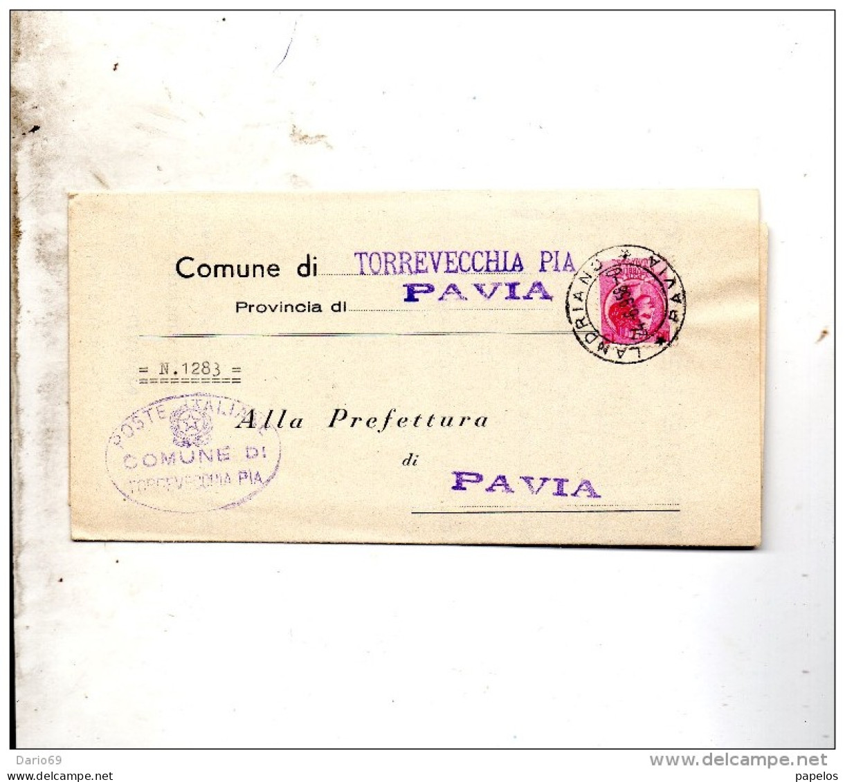 1958 LETTERA CON ANNULLO LANDRIANO       PAVIA - 1946-60: Poststempel