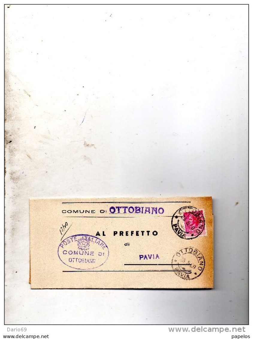 1956 LETTERA CON ANNULLO OTTOBIANO   PAVIA - 1946-60: Marcophilia