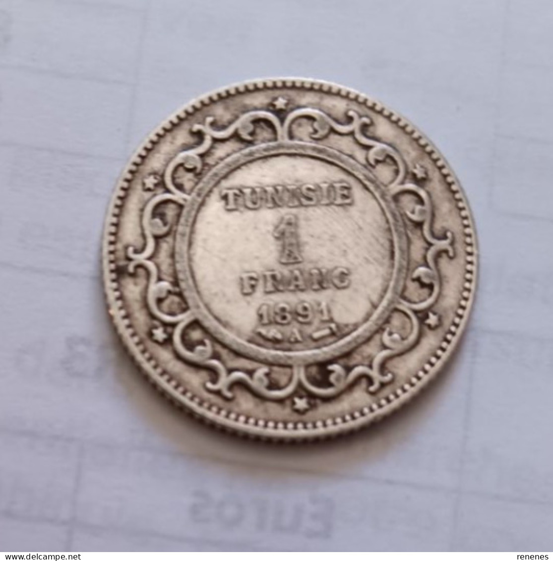 1 Franc 1891 Argent TUNISIE - Tunisie