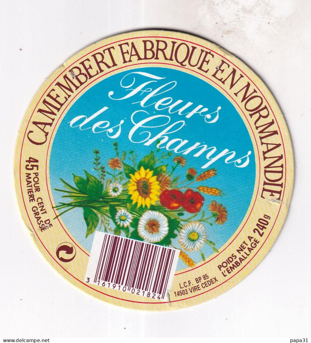 Etiquette  Ou Dessus De Boîte  De Fromage -  CAMEMBERT  Fleurs Des Champs - Käse