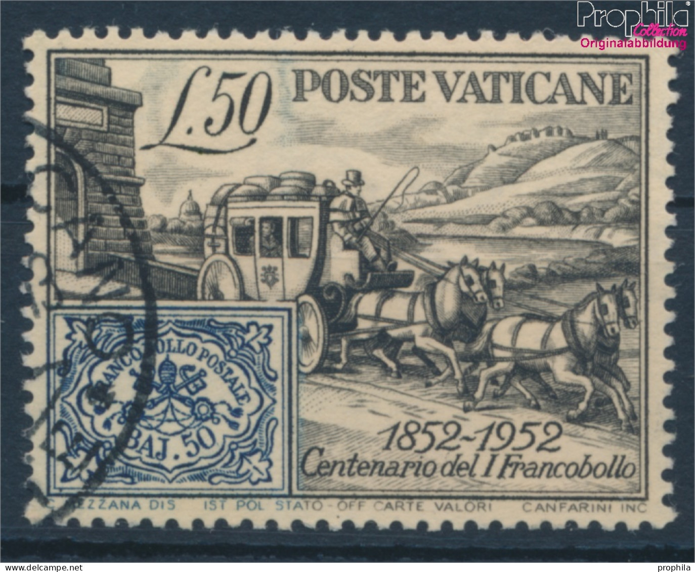 Vatikanstadt 188A (kompl.Ausg.) Gestempelt 1952 100 Jahre Vatikan-Briefmarken (10352116 - Usati