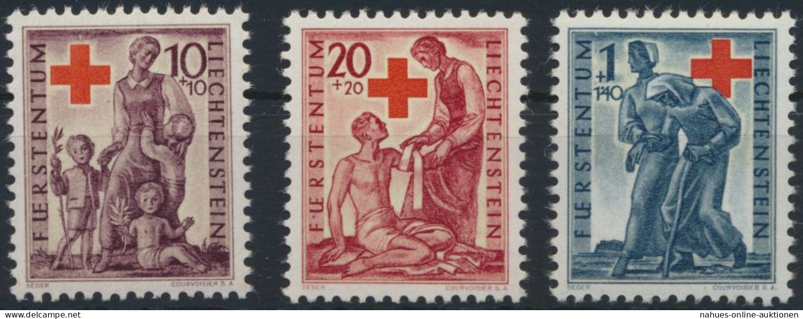 Liechtenstein 244-246 Rotes Kreuz 1945 Tadellos Postfrisch Kat.-Wert 17,00 - Lettres & Documents