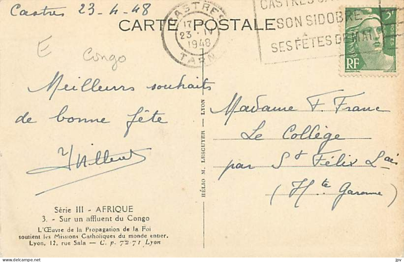 Sur Un Affluent Du Congo. Missions Catholiques. - French Congo