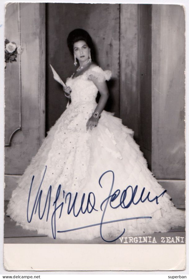 SOPRANO : VIRGINIA ZEANI [ In TRAVIATA ] Cu AUTOGRAF - VRAIE PHOTO Avec AUTOGRAPHE / REAL PHOTO ~ 1955 - '960 (an423) - Oper