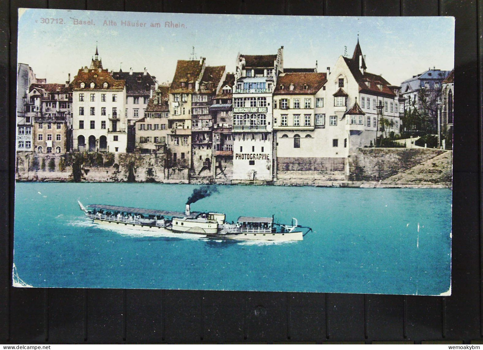 Schweiz AK Von Basel Mit Alten Häusern Am Rhein Und Dampfer Vom 27.4.1925 Mit 20 C Knr. 206 Nach Dresden - Autres & Non Classés