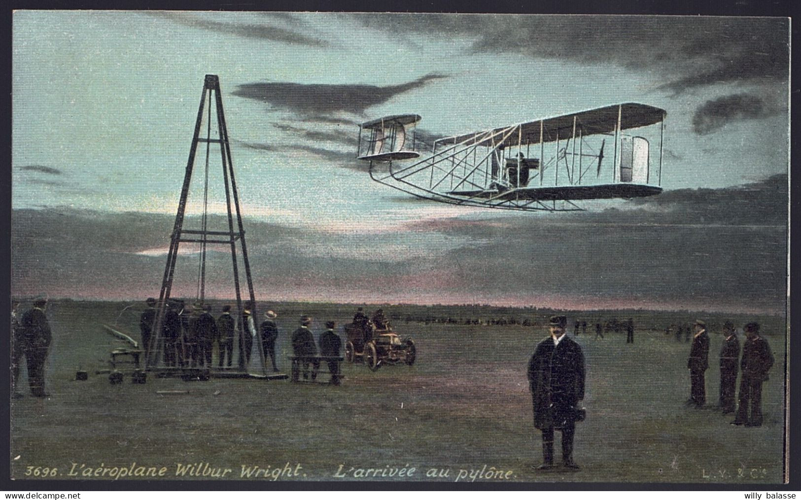 +++ CPA - Aviation - Avion - Aviateur - AEROPLANE Wilbur Wright - Arrivée Au Pylône - Aqua Photo  // - ....-1914: Précurseurs