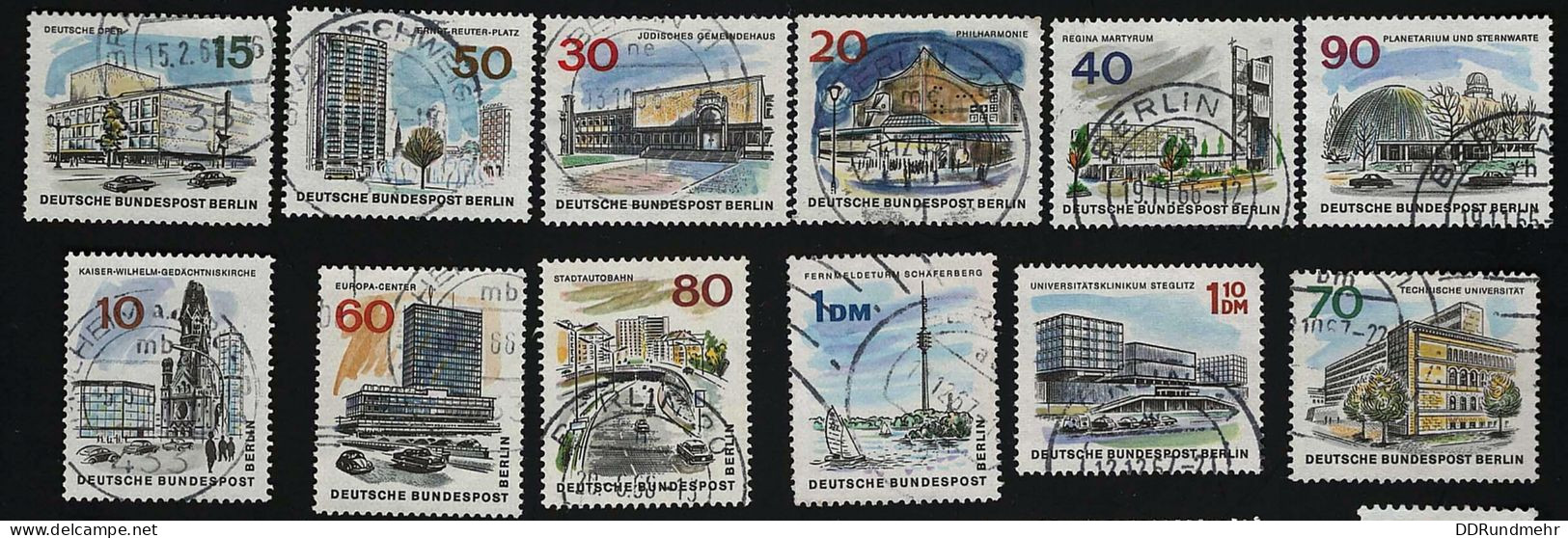 1965 Berlin  Michel DE-BE 254 - 265 Stamp Number DE 9N223 - 234 Yvert Et Tellier DE-BE 230 - 241 Used - Gebruikt