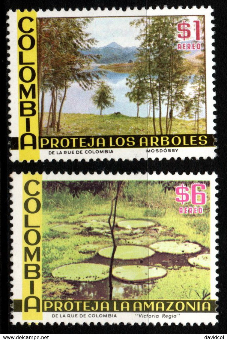 05- KOLUMBIEN - 1975- MI#:1282-1283- MNH- PROTECTION OF THE AMAZON – NATURE/TREES/RIVER - Colombia